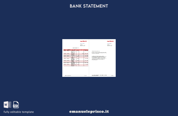 stile verificato Germania Estratto conto della Norisbank su Deutsch, modello di 